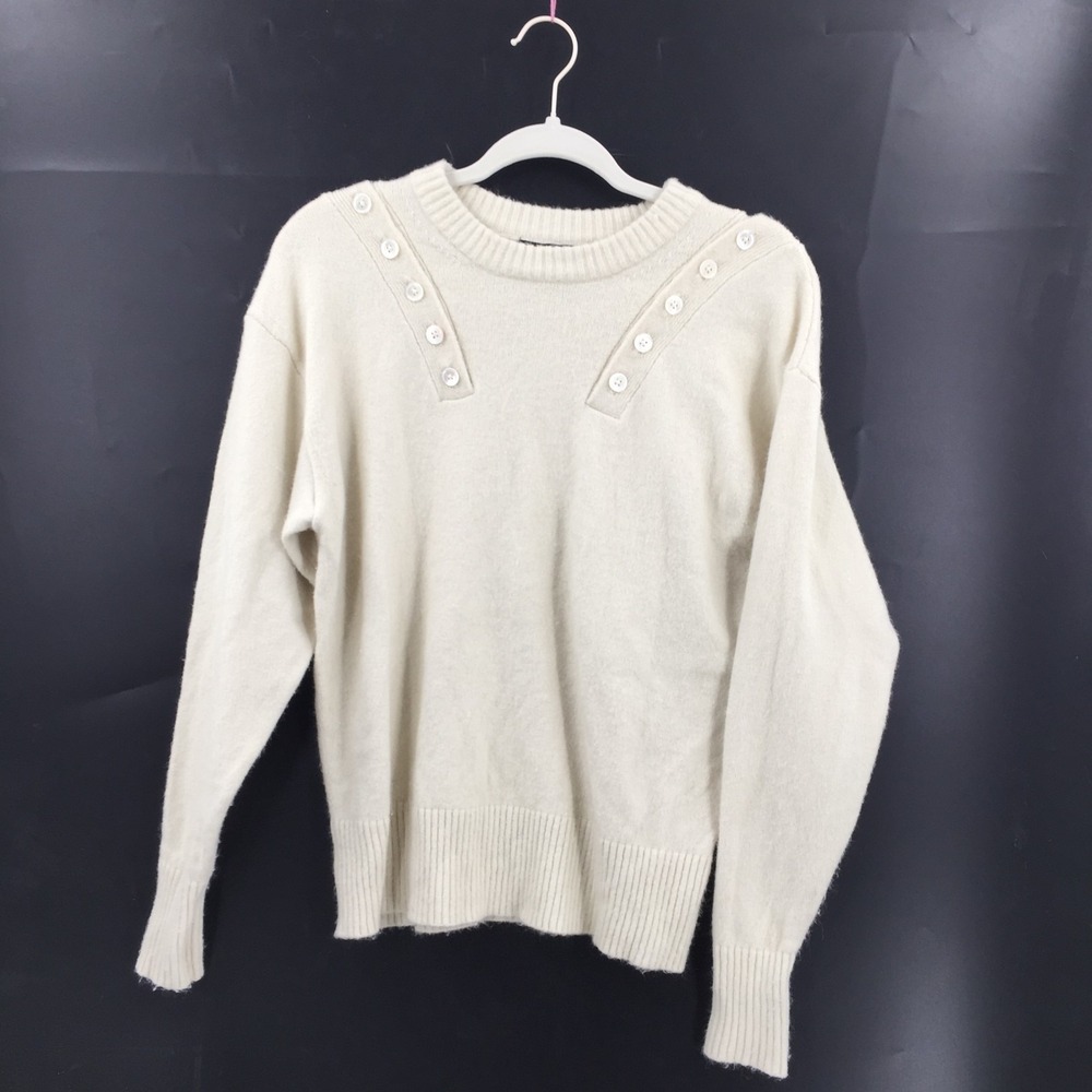 Marissa Webb cashmere wool blend Cream Sweater nautical preppy coastal S